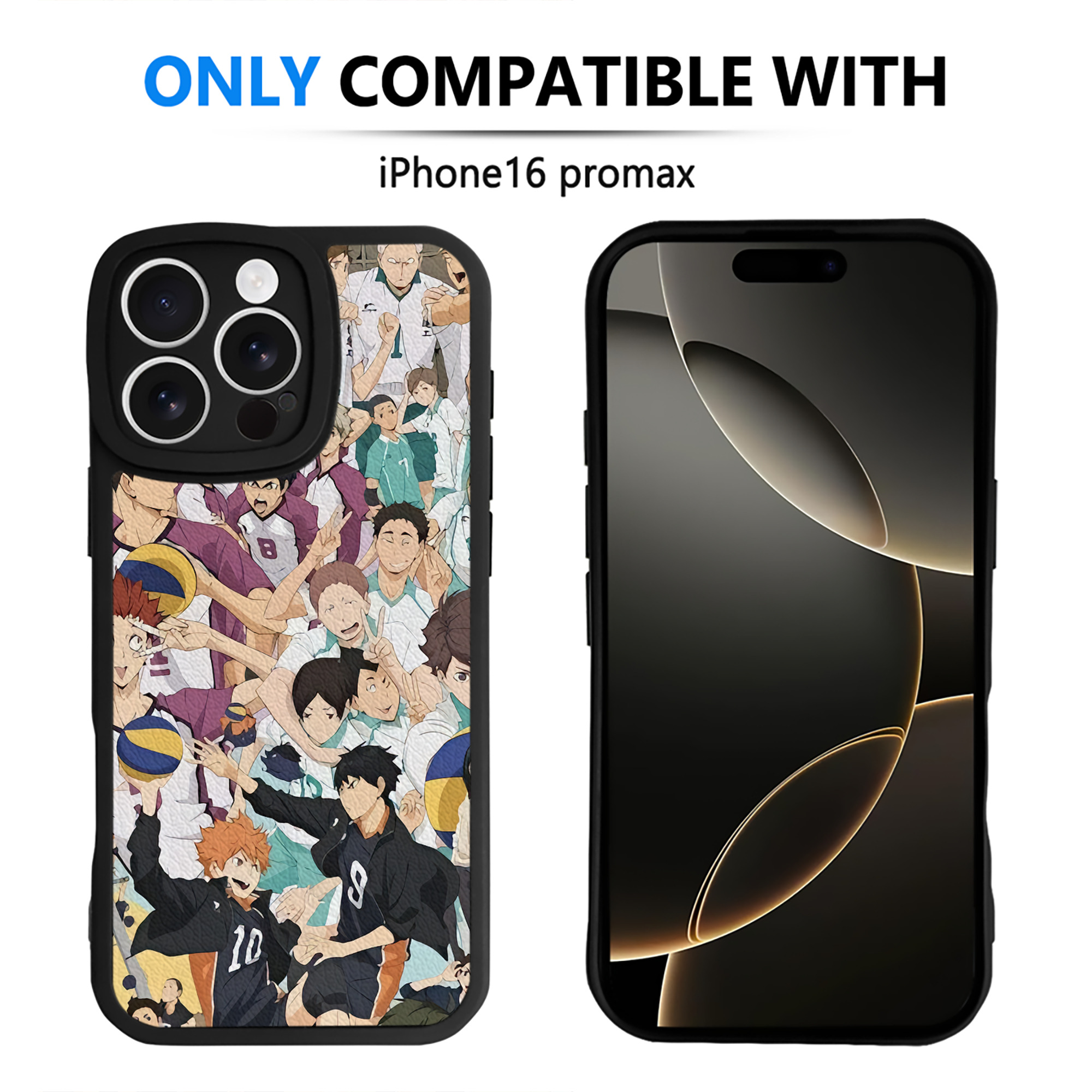 （画像用） ハイキュー!! Haikyu!! 【iPhone 16シリーズ対応】シリコンスマホケース（レザー調） 材質：シリコン